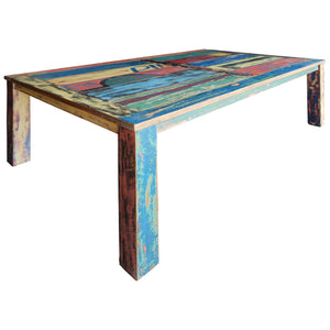 Dining Table Made From Recycled Teak Wood Boats, 55 X 35 Inches