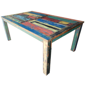 Marina del Rey Dining Table Made From Recycled Teak Wood Boats, 63 X 35 Inches