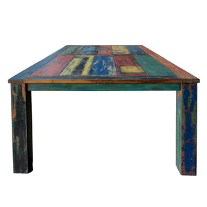 Dining Table Made From Recycled Teak Wood Boats, 55 X 35 Inches