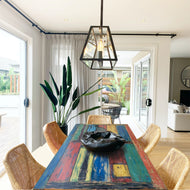 Marina del Rey Dining Table Made From Recycled Teak Wood Boats, 71 X 43 Inches - La Place USA Furniture Outlet