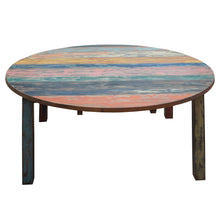 Round Dining Table made from Recycled Teak Wood Boats, 55 inch - La Place USA Furniture Outlet