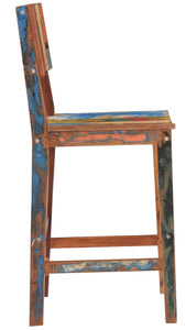 Marina Del Rey Barstool made from Recycled Teak Wood Boats - La Place USA Furniture Outlet