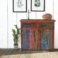 Marina del Rey Chest 2 Doors 2 Drawers made from Recycled Teak Wood Boats - La Place USA Furniture Outlet