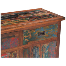 Marina Del Rey Recycled Teak Wood Linen Cabinet with 2 doors and 2 drawers