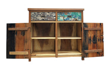 Chest 2 Doors 2 Drawers made from Recycled Teak Wood Boats - La Place USA Furniture Outlet