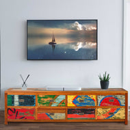 Marina del Rey Chest/Dresser with 8 Drawers Made From Recycled Teak Wood Boats - La Place USA Furniture Outlet