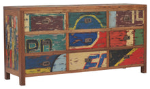 Dresser / Chest With 9 Drawers Made From Recycled Teak Wood Boats - La Place USA Furniture Outlet