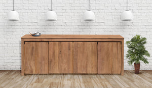 Recycled Teak Wood Solo Buffet 4 Doors - La Place USA Furniture Outlet