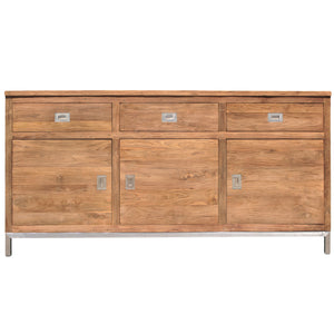 Recycled Teak Wood Alicante Bathroom Linen Cabinet with 3 drawers & 3 doors