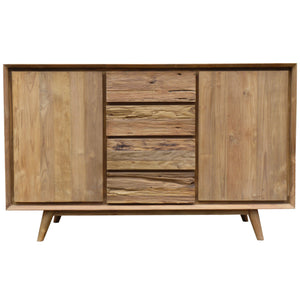 Recycled Teak Wood Gizos Bathroom Linen Cabinet with 2 doors & 4 drawers
