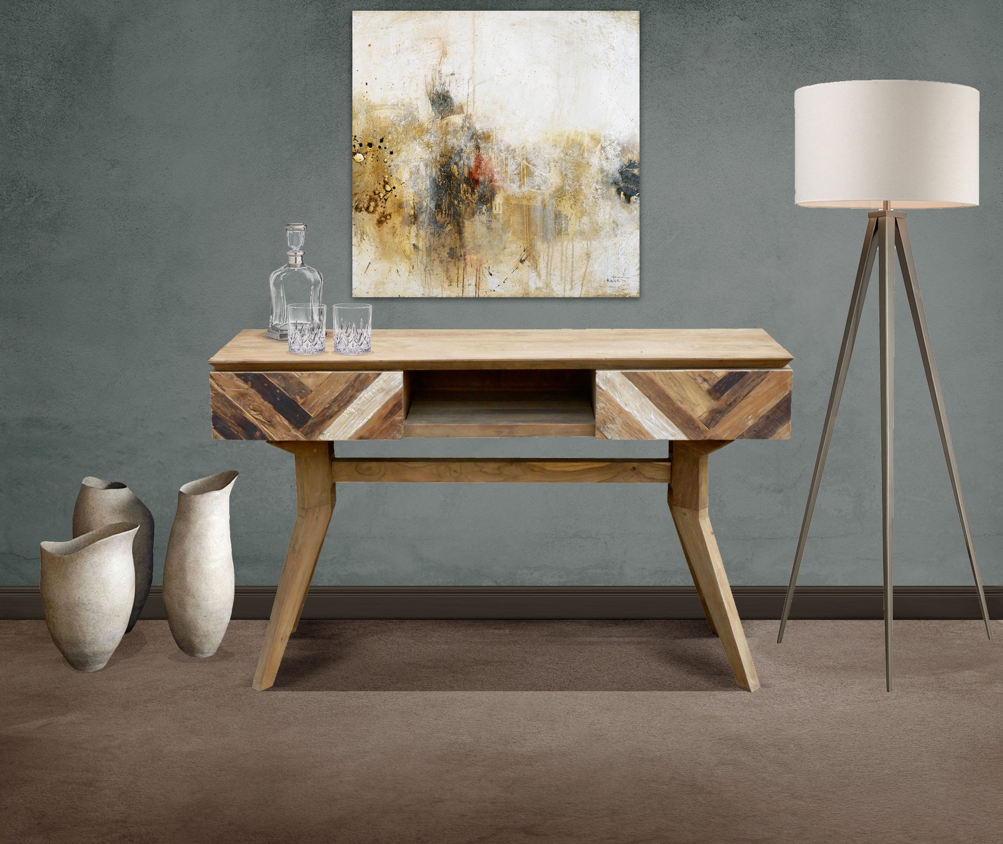 Console avec verre Casita Roots ROOCON1 120cm en racine de teck Console avec verre Casita Roots ROOCON1 120cm en racine de teck