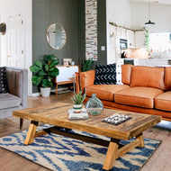 Recycled Teak Wood Tuscany Coffee Table - 55" x 30" - La Place USA Furniture Outlet