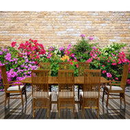 9 Piece Semi Oval Teak Wood West Palm Table/Chair Set With Cushions - La Place USA Furniture Outlet
