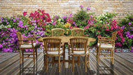 7 Piece Teak Wood Orleans Table/Chair Set With Cushions - La Place USA Furniture Outlet