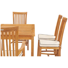 7 Piece Teak Wood Balero 55" Patio Bistro Dining Set with 2 Arm Chairs and 4 Side Chairs