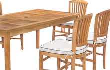 7 Piece Teak Wood Orleans 71" Patio Bistro Dining Set with 6 Side Chairs