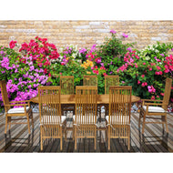 9 Piece Oval Teak Wood West Palm Table/Chair Set With Cushions - La Place USA Furniture Outlet