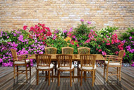 9 Piece Teak Wood Orleans Table/Chair Set With Cushions - La Place USA Furniture Outlet