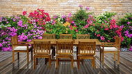 9 Piece Rectangular Teak Wood Elzas Table/Chair Set With Cushions - La Place USA Furniture Outlet