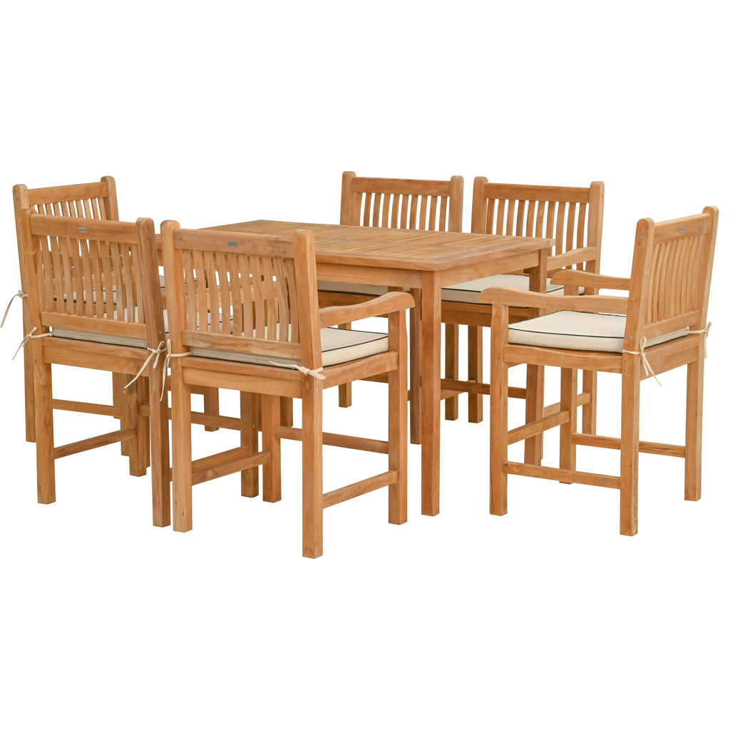 7 Piece Teak Wood Elzas 55