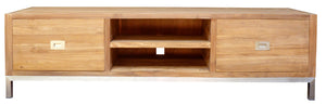 Recycled Teak Wood Stella Media Center with 2 Drawers - La Place USA Furniture Outlet