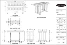 Teak Wood Hatteras Rectangular Folding Patio Table, 56 x 28 Inch