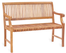 Teak Wood Castle Bench with Arms, 4 ft - La Place USA Furniture Outlet