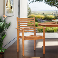 Teak Wood Italy Stacking Arm Chair - La Place USA Furniture Outlet