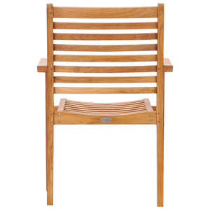 Teak Wood Italy Stacking Arm Chair