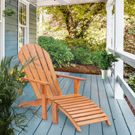Teak Wood Adirondack Chair With Footstool - La Place USA Furniture Outlet