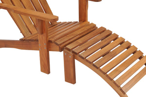 Teak Wood Adirondack Chair With Footstool - La Place USA Furniture Outlet