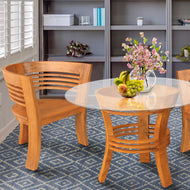 Teak Wood Half Moon Dining Chair - La Place USA Furniture Outlet