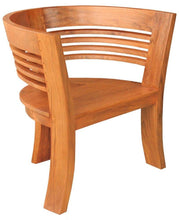 Waxed Teak Wood Half Moon Dining Chair - La Place USA Furniture Outlet