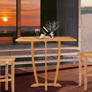 Teak Wood Miami Square Bar Table, 35 inch - La Place USA Furniture Outlet