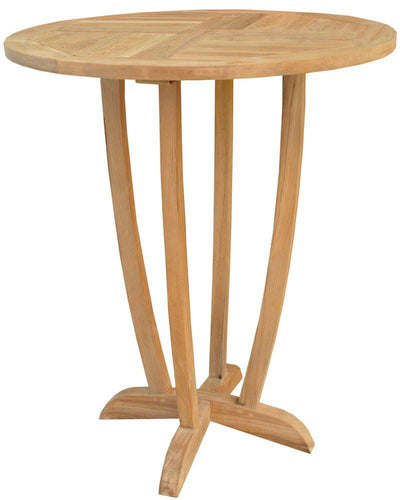Teak Wood Miami Round Bar Table, 35 inch - La Place USA Furniture Outlet