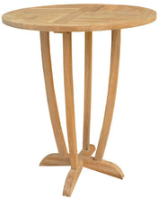 5 Piece Round Teak Wood Orleans Bar Table/Chair Set With Cushions - La Place USA Furniture Outlet