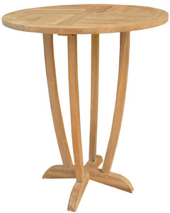 5 Piece Round Teak Wood Armless Orleans Bar Table/Chair Set With Cushions - La Place USA Furniture Outlet
