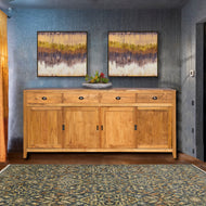 Waxed Teak Wood Rhone Buffet / Media Center, Large - La Place USA Furniture Outlet