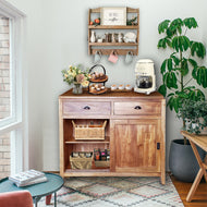 Waxed Teak Wood Rhone Buffet / Media Center, Small
