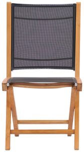 Teak Wood Miami Folding Side Chair, Black (set of 2) - La Place USA Furniture Outlet