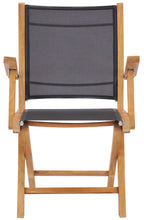 Teak Wood Miami Folding Arm Chair, Black (Set of 2) - La Place USA Furniture Outlet