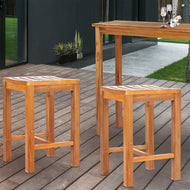 Teak Wood Santa Monica Counter Stool, 24 inch - La Place USA Furniture Outlet