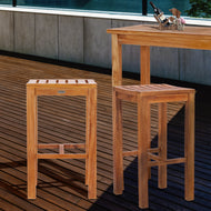 Teak Wood Santa Monica Bar Stool, 30 inch - La Place USA Furniture Outlet
