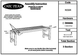Teak Wood Santa Monica Backless Bench - 6 foot - La Place USA Furniture Outlet