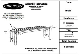 Teak Wood Santa Monica Backless Bench - 4 foot - La Place USA Furniture Outlet