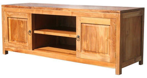 Waxed Teak Wood Santa Barbara Media Center - La Place USA Furniture Outlet