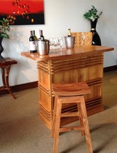 Waxed Teak Wood Small Key West Bar - La Place USA Furniture Outlet