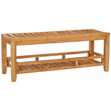 Teak Wood Nassau Shower Stool / Bench with Shelf, 47 inch