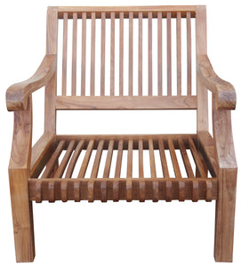 Teak Wood Castle Deep Seating Patio Lounge Chair with Cushion - La Place USA Furniture Outlet