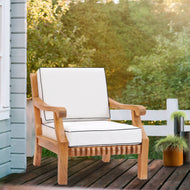 Teak Wood Castle Deep Seating Patio Lounge Chair with Cushion